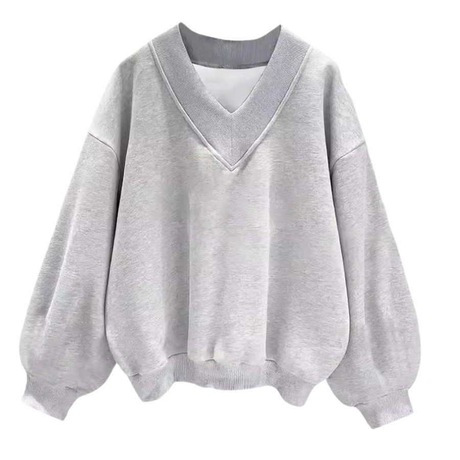 Oversize V-Neck Loose Fit Sweatshirt