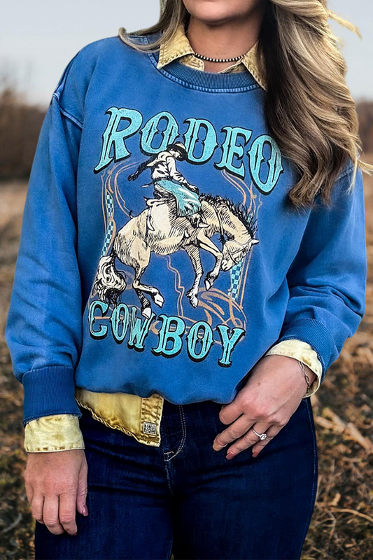 Rodeo Cowboy Printed Sweatshirt