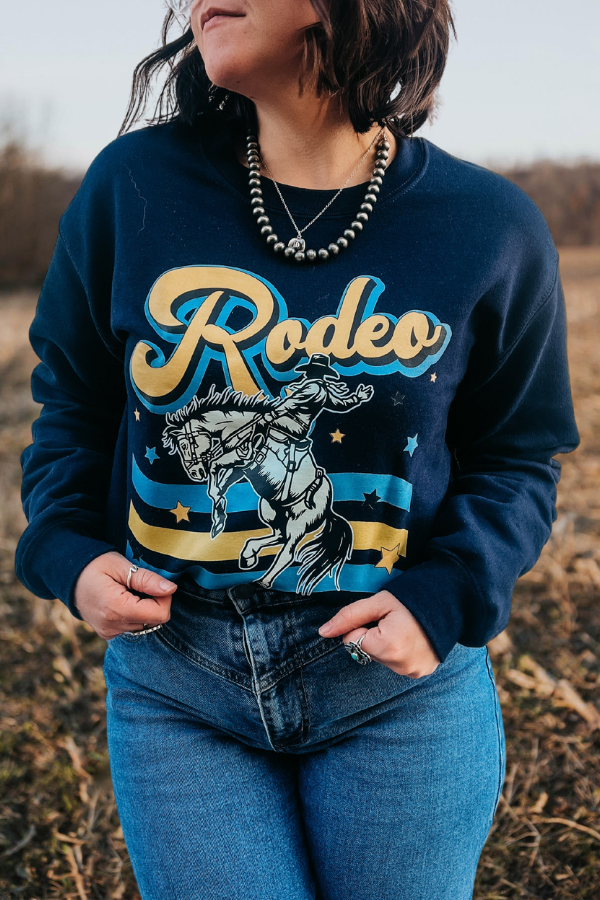 Western Rodeo Time Crewneck Sweatshirt