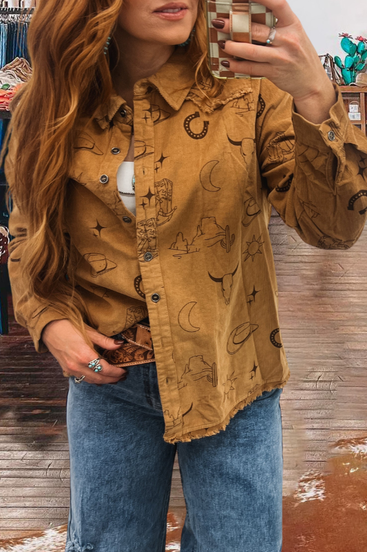 Boot  Button Down Top