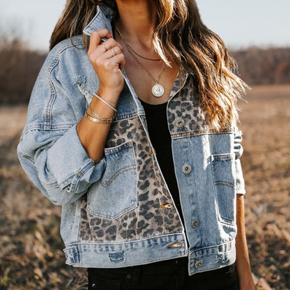 Leopard Denim Jacket