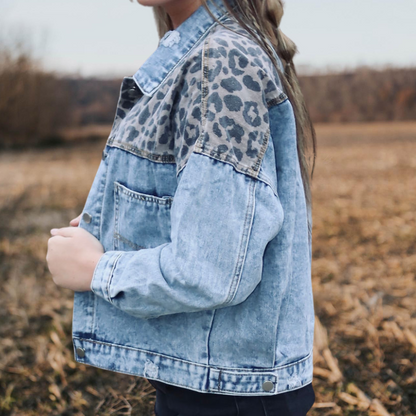 Leopard Denim Jacket