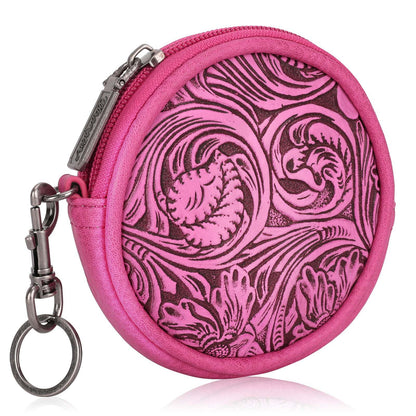 Wrangler Floral Tooled Circular Coin Pouch Bag Charm