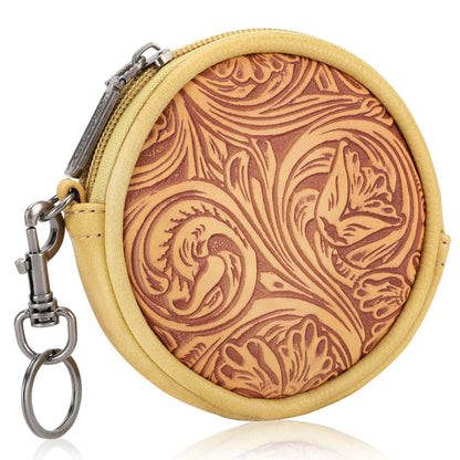 Wrangler Floral Tooled Circular Coin Pouch Bag Charm