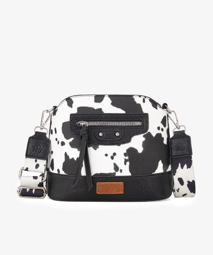 Wrangler Zippered Cow Print Crossbody Bag