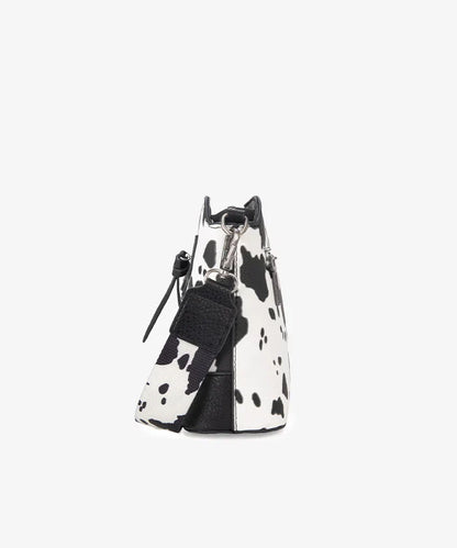 Wrangler Zippered Cow Print Crossbody Bag