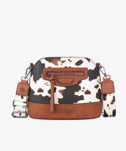 Wrangler Zippered Cow Print Crossbody Bag