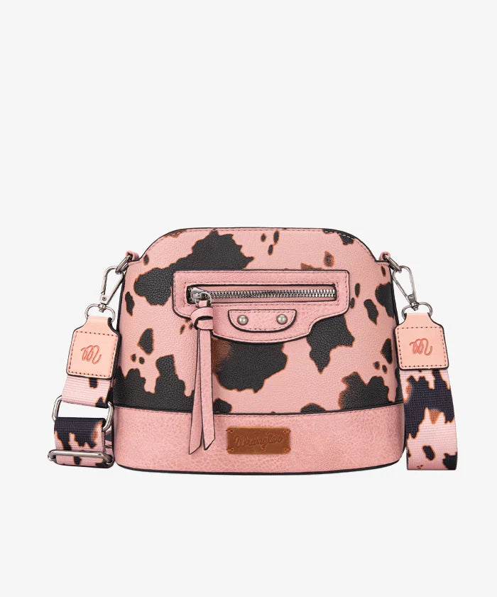 Wrangler Zippered Cow Print Crossbody Bag