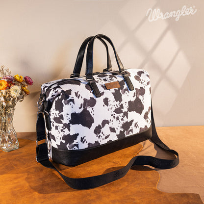 Wrangler Cow Print Trolley Sleeve Weekender Bag