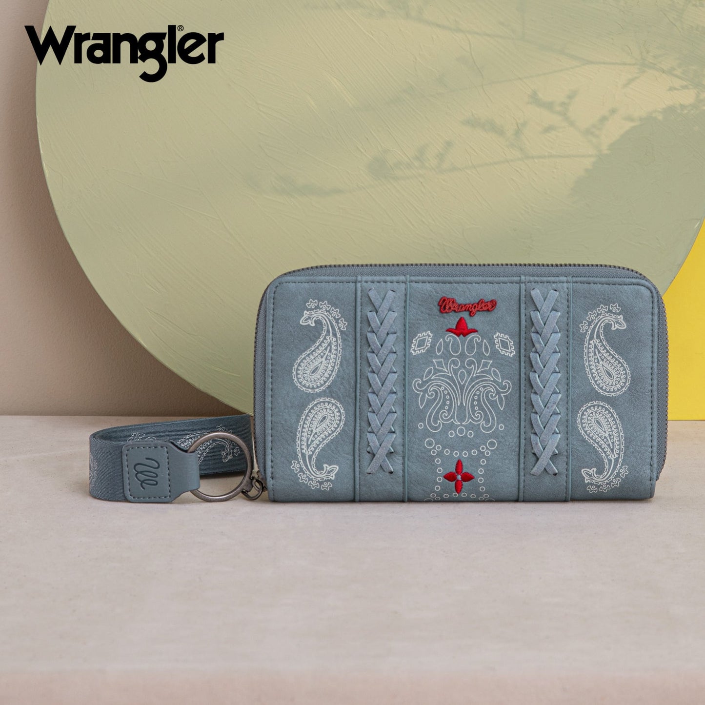 WG134-W006  Wrangler Bandana Paisley Print Wallet -Jean