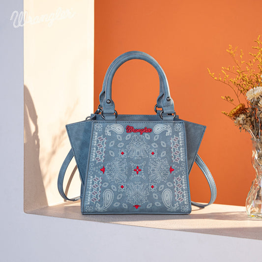 WG134-8012  Wrangler Paisley Mini Satchel/Crossbody Jean (ONLINE ORDER ONLY)