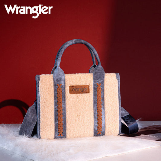 Wrangler Sherpa Denim Small Canvas Tote/Crossbody - Jean