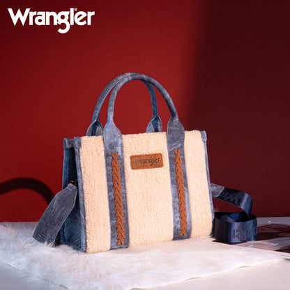 Wrangler Sherpa Denim Small Canvas Tote/Crossbody - Jean