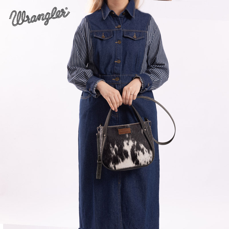 Wrangler Genuine Hair-On Cowhide Tote Bag