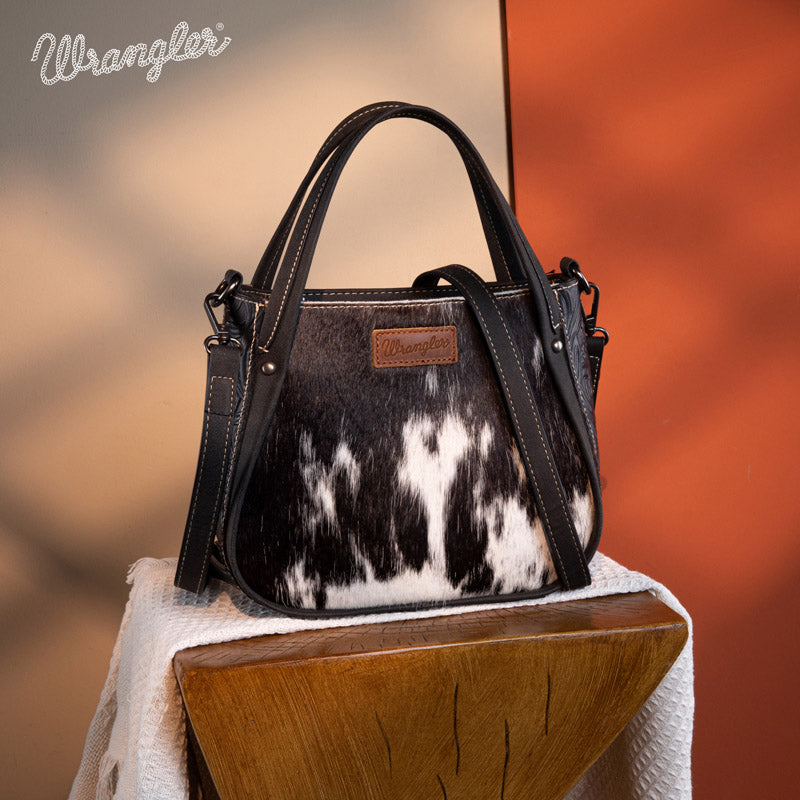 Wrangler Genuine Hair-On Cowhide Tote Bag