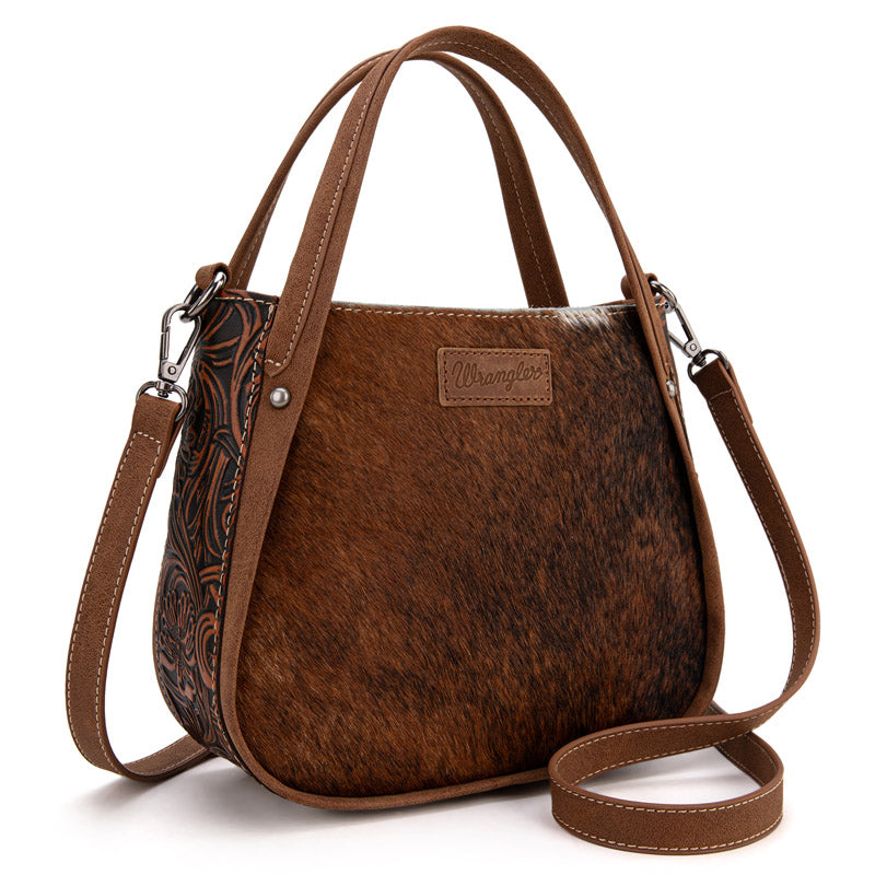 Wrangler Genuine Hair-On Cowhide Tote Bag