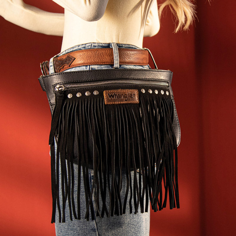 WG73-8194  Wrangler Fringe  Fanny Pack Belt Bag Sling Bag