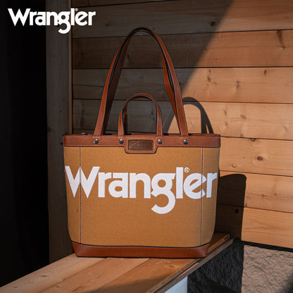 Wrangler Leather Trim Canva Tote Bag