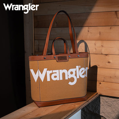 Wrangler Leather Trim Canva Tote Bag