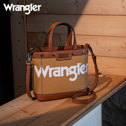 Wrangler Leather Trim Canva Crossbody Bag