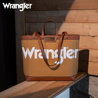 Wrangler Leather Trim Canva Tote Bag