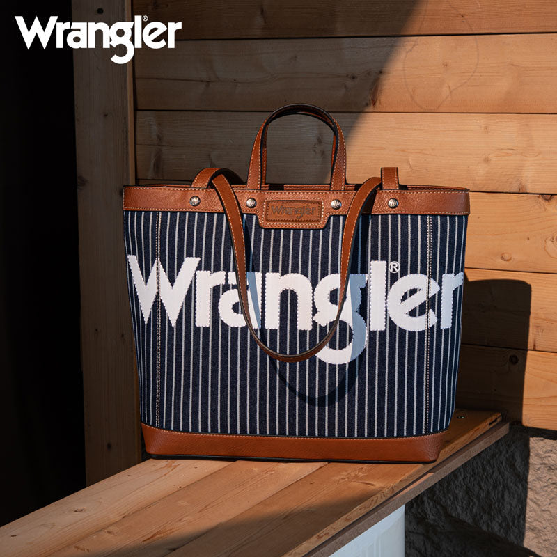 Wrangler Leather Trim Canva Tote Bag