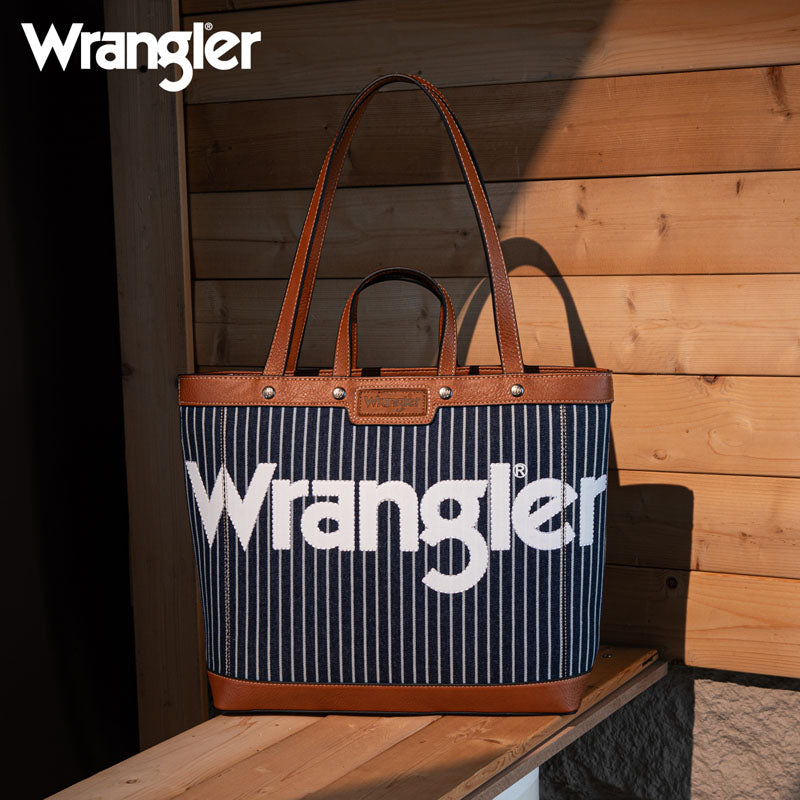 Wrangler Leather Trim Canva Tote Bag