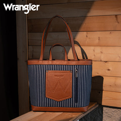 Wrangler Leather Trim Canva Tote Bag