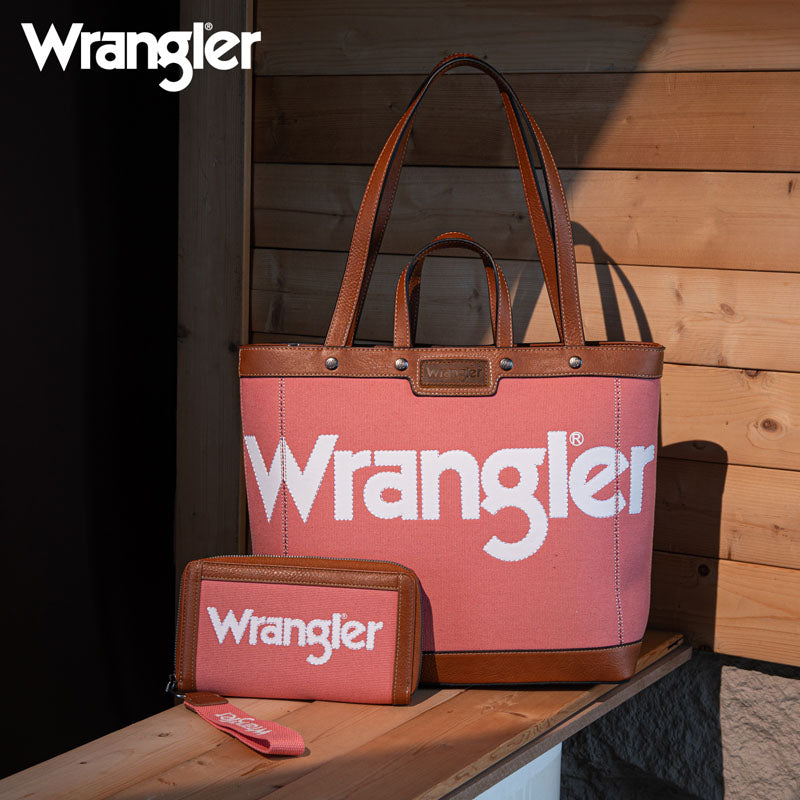 Wrangler Leather Trim Canva Tote Bag