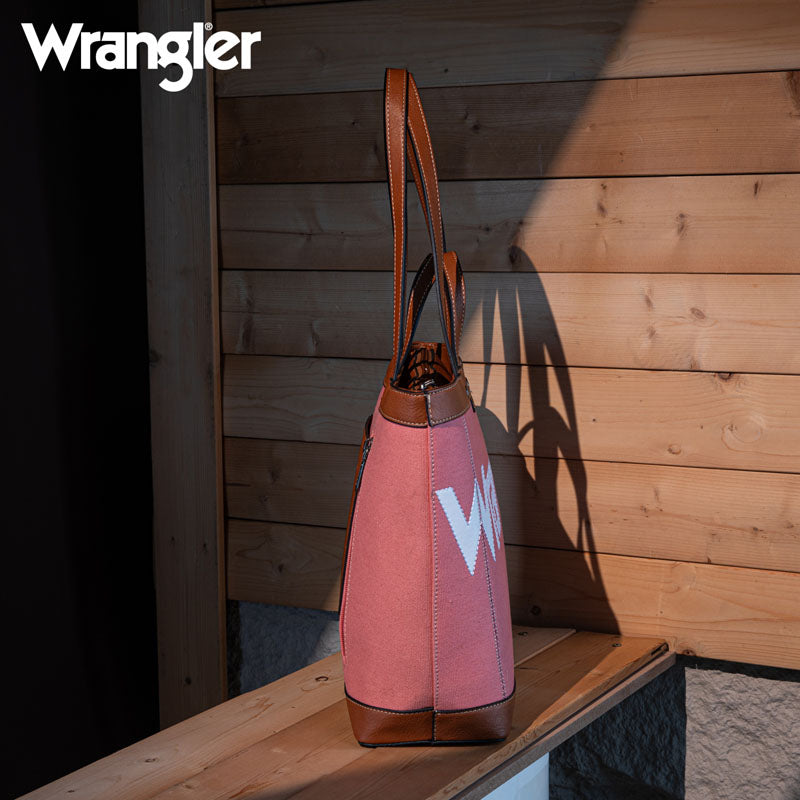 Wrangler Leather Trim Canva Tote Bag