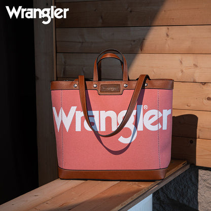 Wrangler Leather Trim Canva Tote Bag