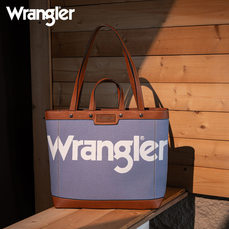 Wrangler Leather Trim Canva Tote Bag