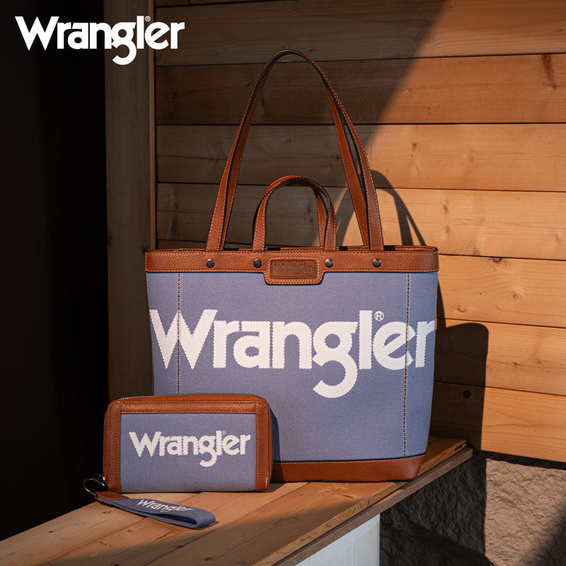 Wrangler Leather Trim Canva Tote Bag