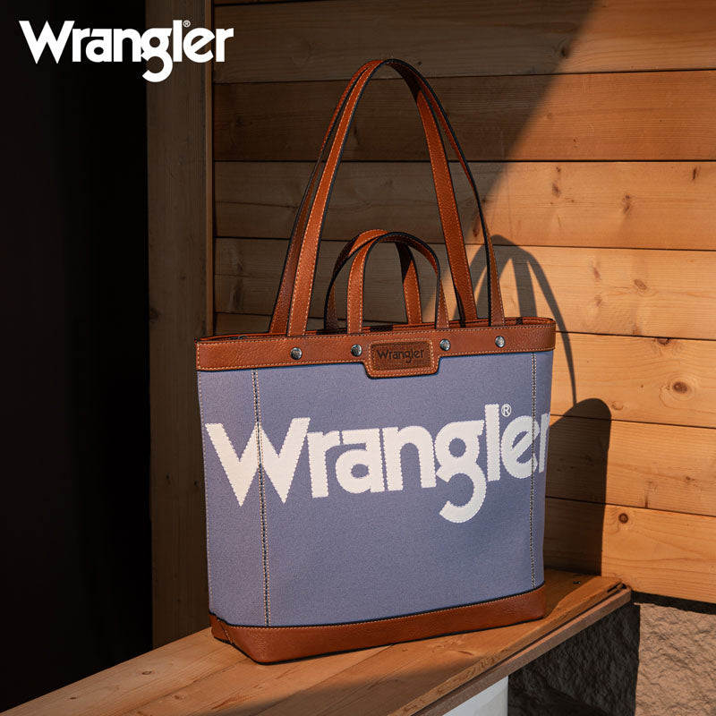 Wrangler Leather Trim Canva Tote Bag