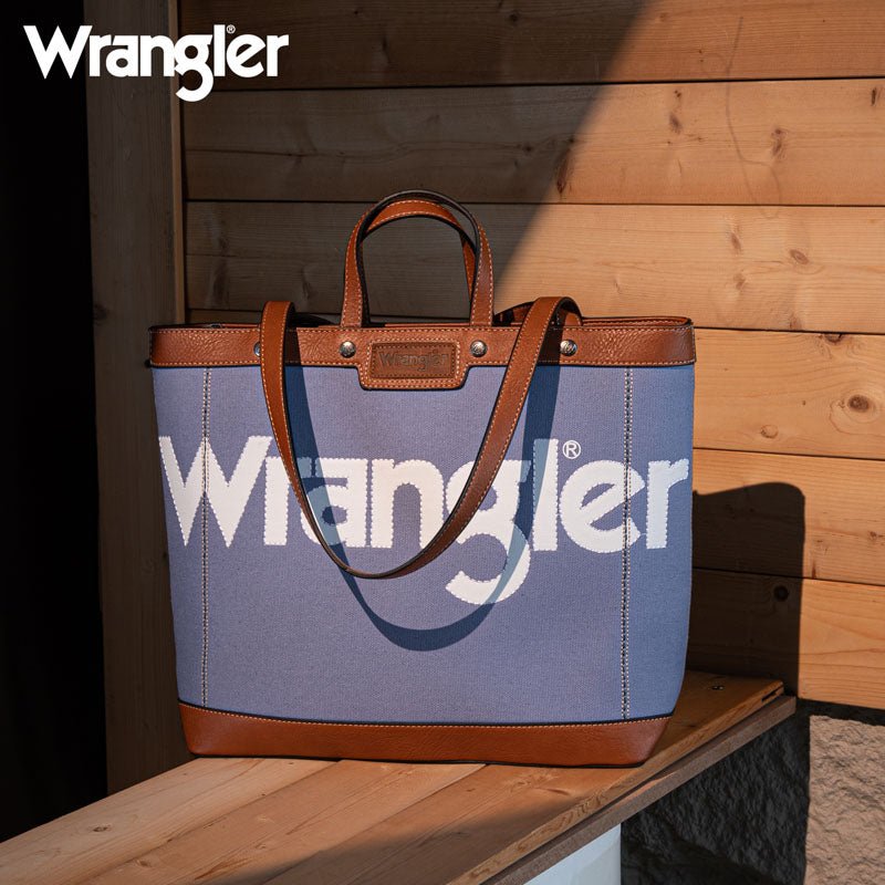 Wrangler Leather Trim Canva Tote Bag