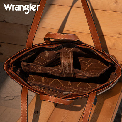 Wrangler Leather Trim Canva Tote Bag