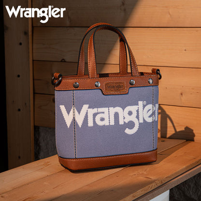 Wrangler Leather Trim Canva Crossbody Bag