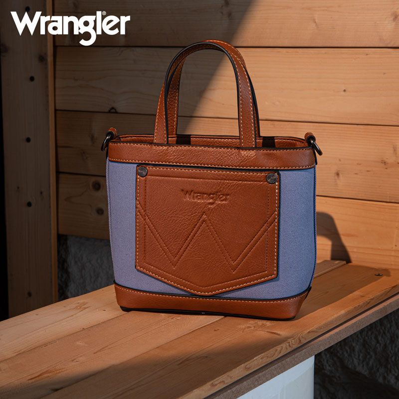 Wrangler Leather Trim Canva Crossbody Bag