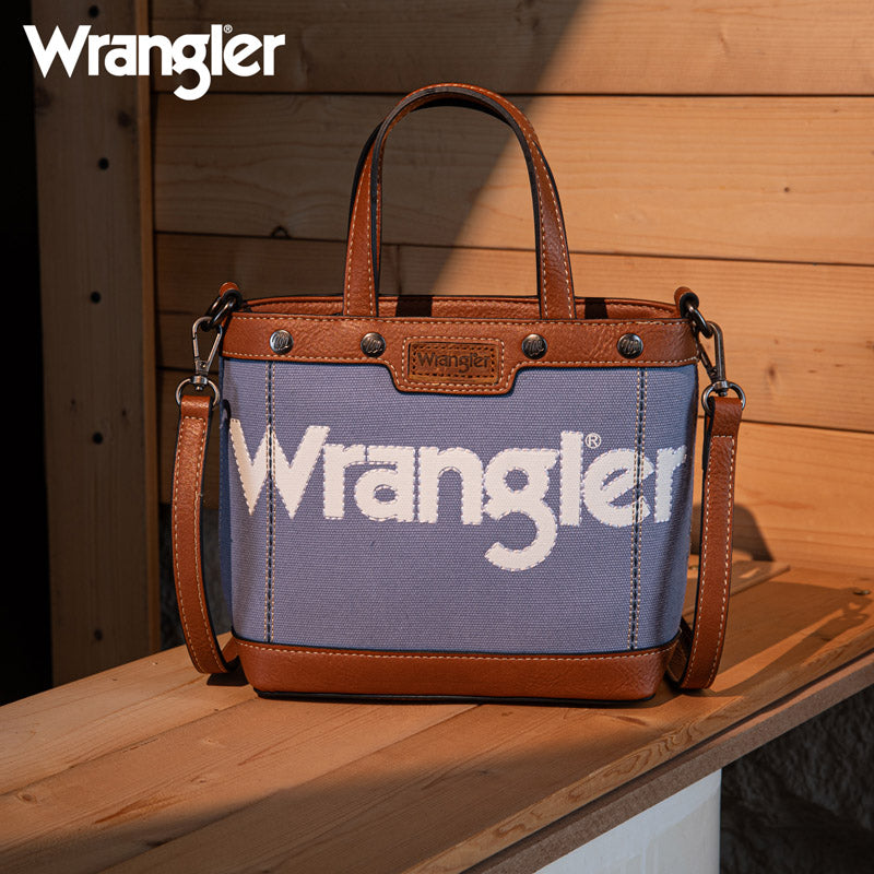 Wrangler Leather Trim Canva Crossbody Bag