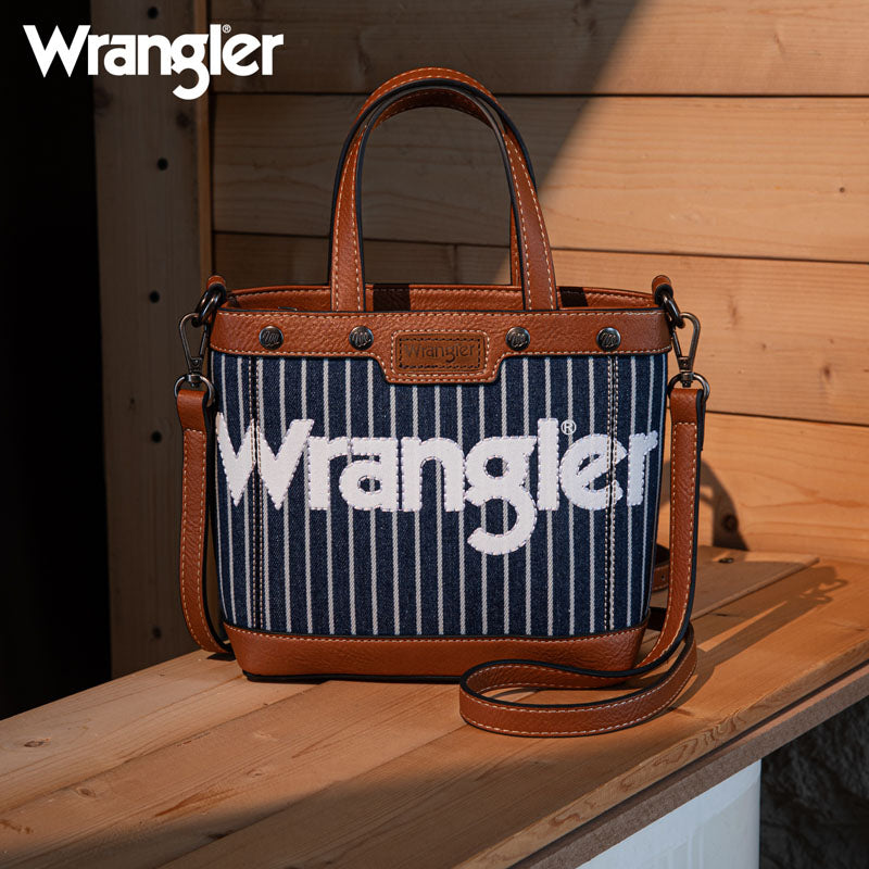 Wrangler Leather Trim Canva Crossbody Bag