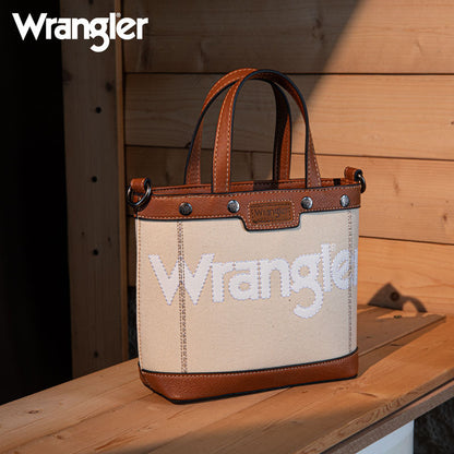 Wrangler Leather Trim Canva Crossbody Bag