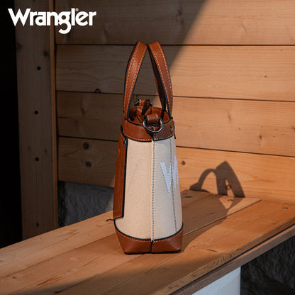 Wrangler Leather Trim Canva Crossbody Bag