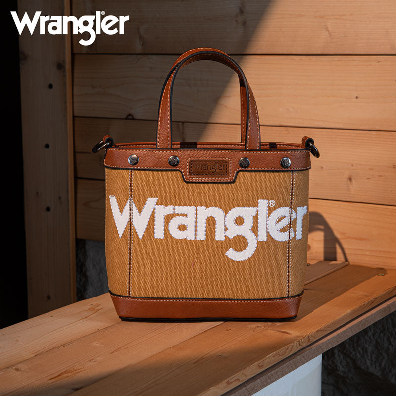 Wrangler Leather Trim Canva Crossbody Bag