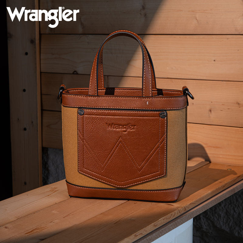 Wrangler Leather Trim Canva Crossbody Bag