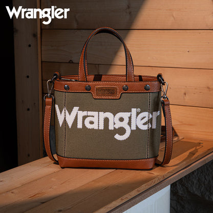 Wrangler Leather Trim Canva Crossbody Bag