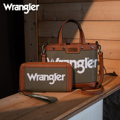 Wrangler Leather Trim Canva Crossbody Bag