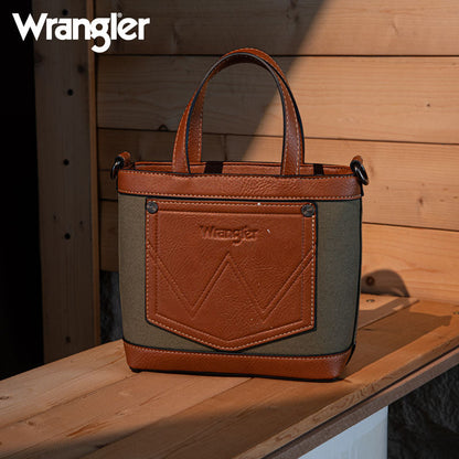 Wrangler Leather Trim Canva Crossbody Bag