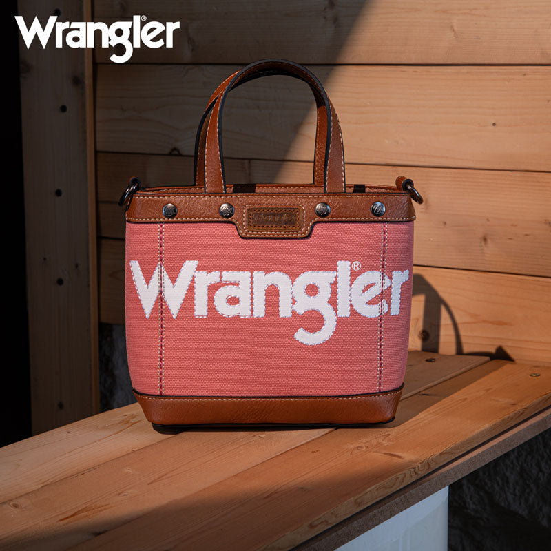 Wrangler Leather Trim Canva Crossbody Bag