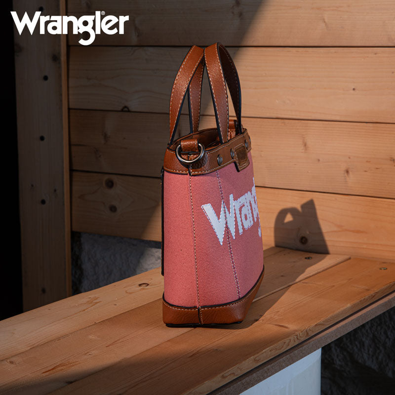 Wrangler Leather Trim Canva Crossbody Bag