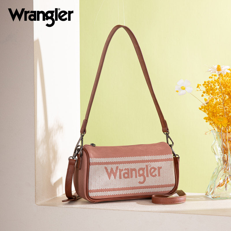 Wrangler Leather Trim Canva Crossbody Bag